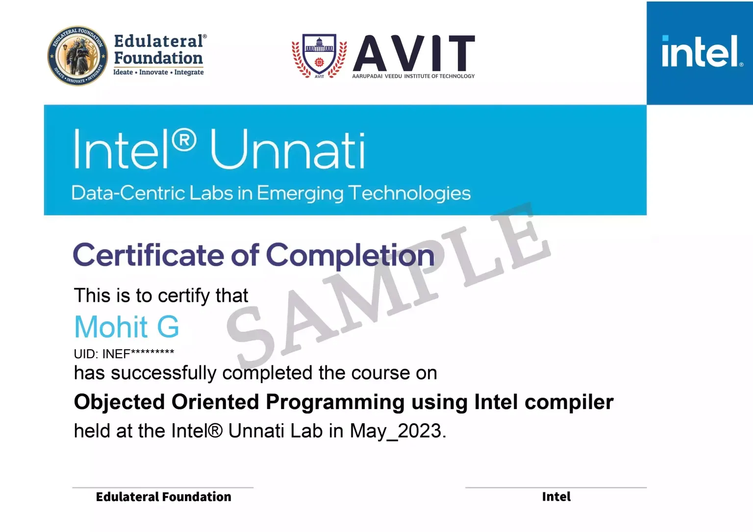 7 Certifications from Intel